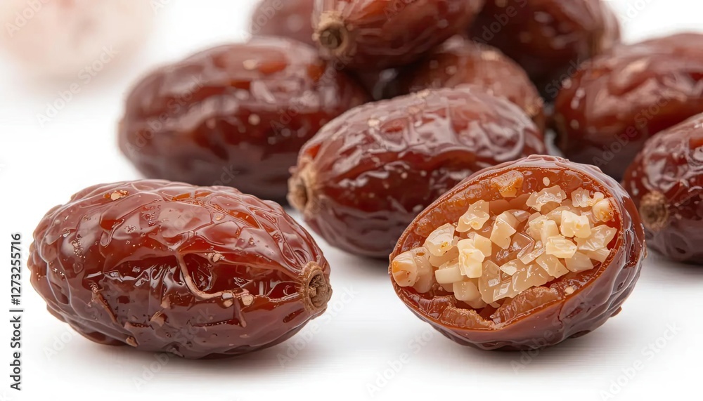 Single Date Fruit Isolated on a White Background, Its Natural Sweetness on Full Display for a Healthy Snack
Single Date Fruit Isolated on a White Background, Its Natural Sweetness on Full Display for a Healthy Snack