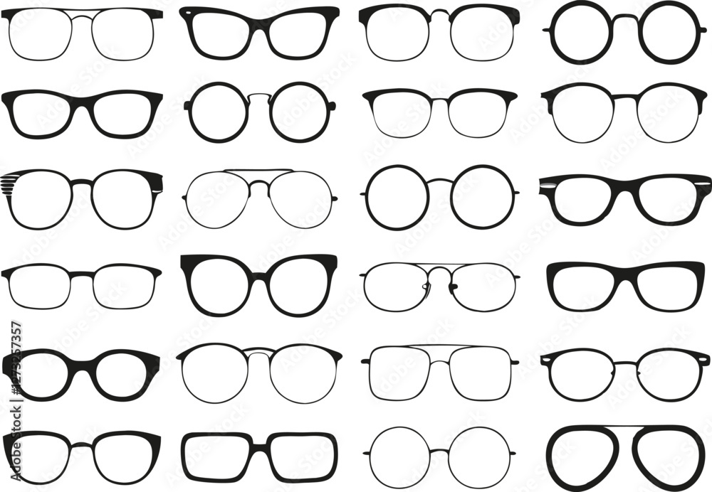 Glasses vector collection. Sunglasses set Glasses vector collection. Sunglasses set