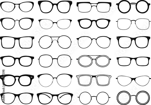 Glasses vector collection. Sunglasses set