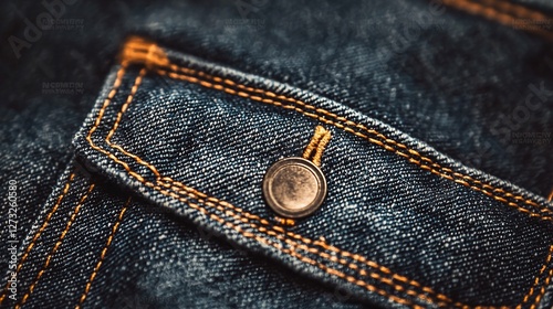 Wallpaper Mural Close-up of denim jacket pocket with button. Torontodigital.ca