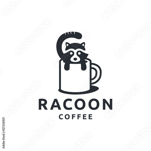Raccoon and Coffee Logo for food and beverage Industries