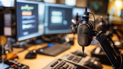 Studio Podcast Microphone Setup: Professional Audio Recording Equipment