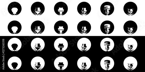 Laser Cutting logo design, laser cutting vector, vintage laser cutting
