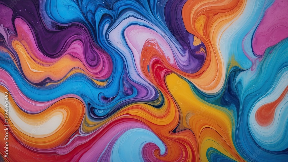 Vibrant Multicolored Fluid Art Swirl Background Vibrant Multicolored Fluid Art Swirl Background