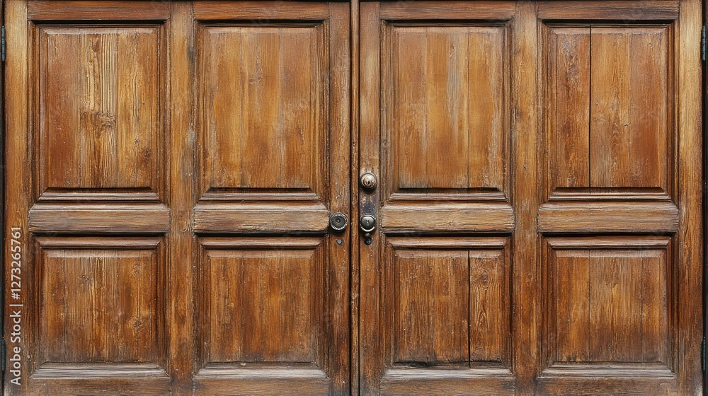 Antique Double Wooden Doors With Aged Detailing Antique Double Wooden Doors With Aged Detailing