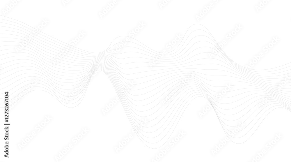Vector wave lines smooth flowing dynamic black gradient isolated on white background for concept of technology, digital, communication, science, music Vector wave lines smooth flowing dynamic black gradient isolated on white background for concept of technology, digital, communication, science, music