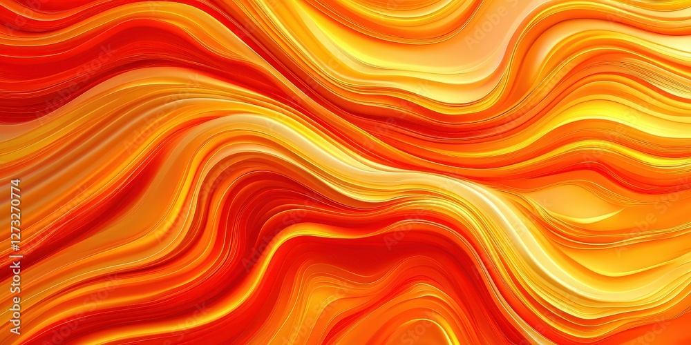 Fototapeta premium An abstract design showcasing flowing warm orange and red waves that symbolize energy, emotion, and artistic creativity, inviting reflection and inspiration in viewers.