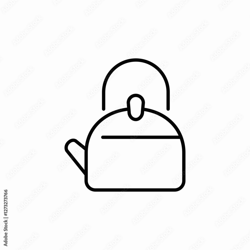 Obraz premium kettle kitchen icon vector sign