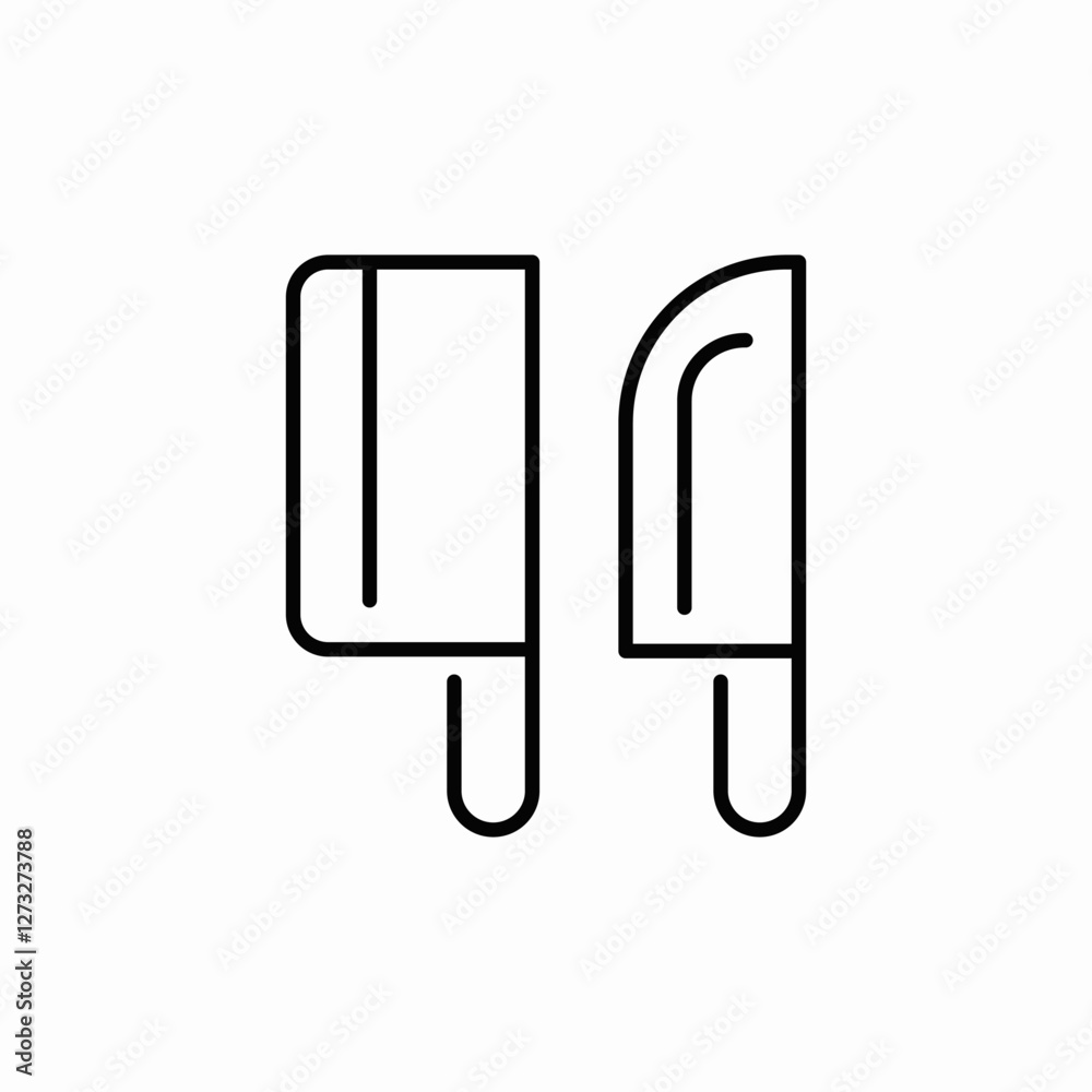 kitchen knife set icon vector sign kitchen knife set icon vector sign