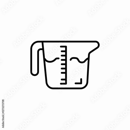 measuring cup kitchen icon vector sign