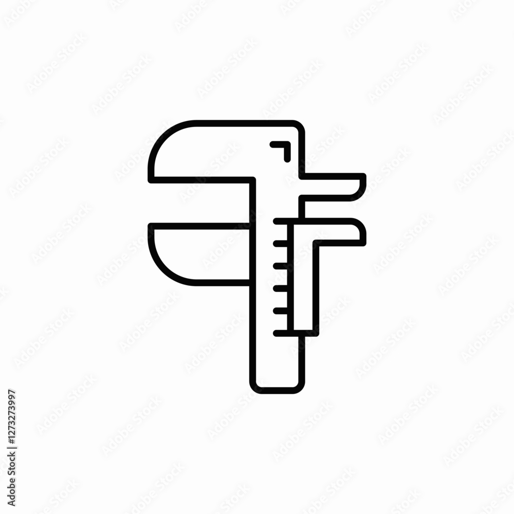 Caliper measure precision tool icon vector sign Caliper measure precision tool icon vector sign