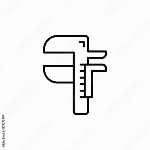Caliper measure precision tool icon vector sign