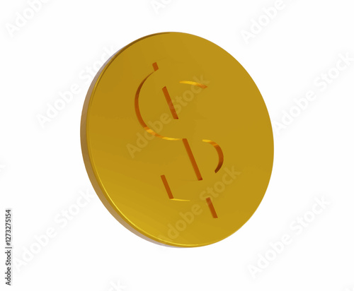 coin 3d concept financial business vector illustration