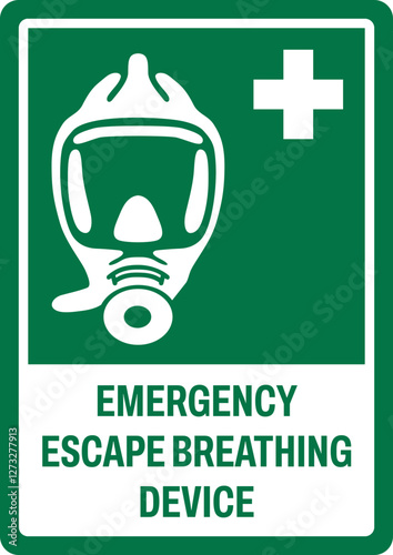 emergency and first aid safety signs v2 uppercase text_emergency escape breathing device_portrait size a4/a3/a2/a1	
