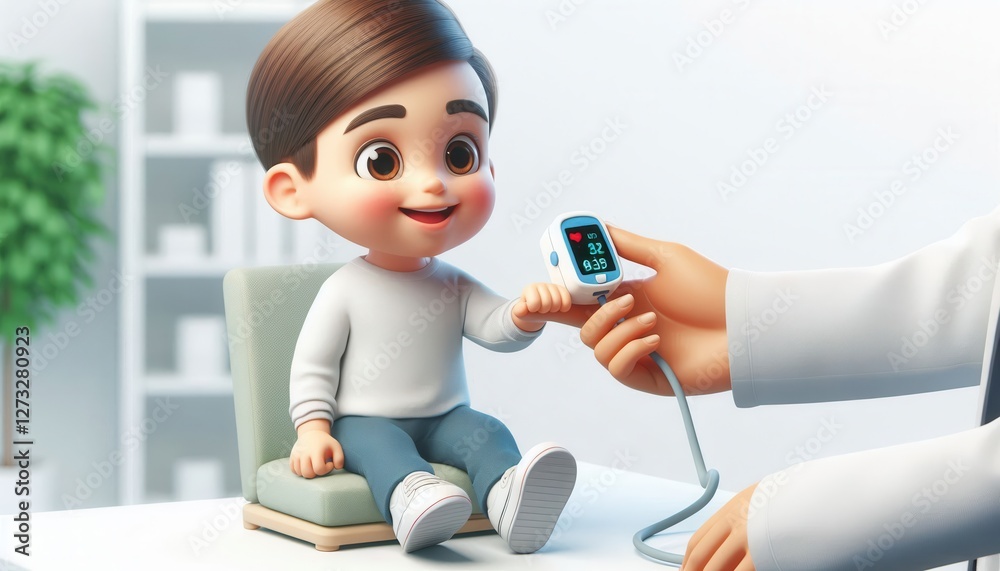 Health checkup for kids pediatric clinic cartoon character bright environment close-up view Health checkup for kids pediatric clinic cartoon character bright environment close-up view