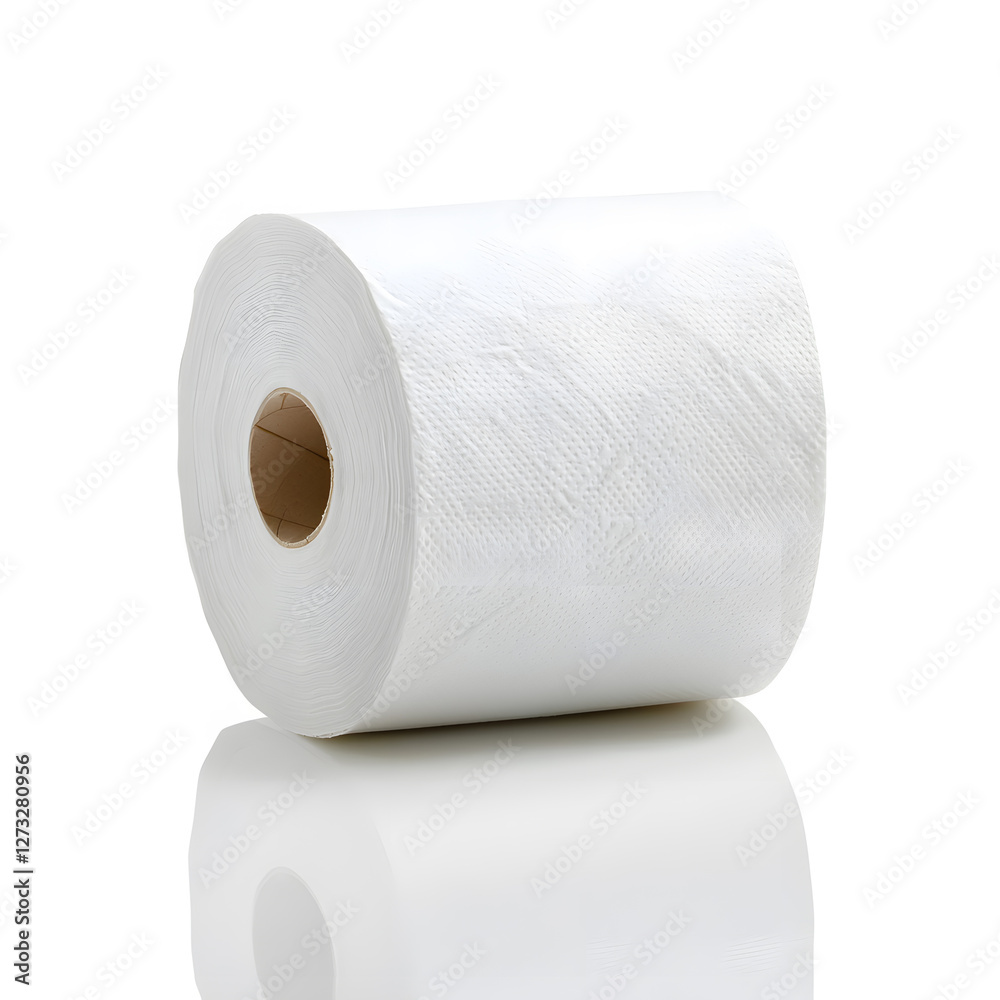 A roll of toilet paper isolated on white background A roll of toilet paper isolated on white background