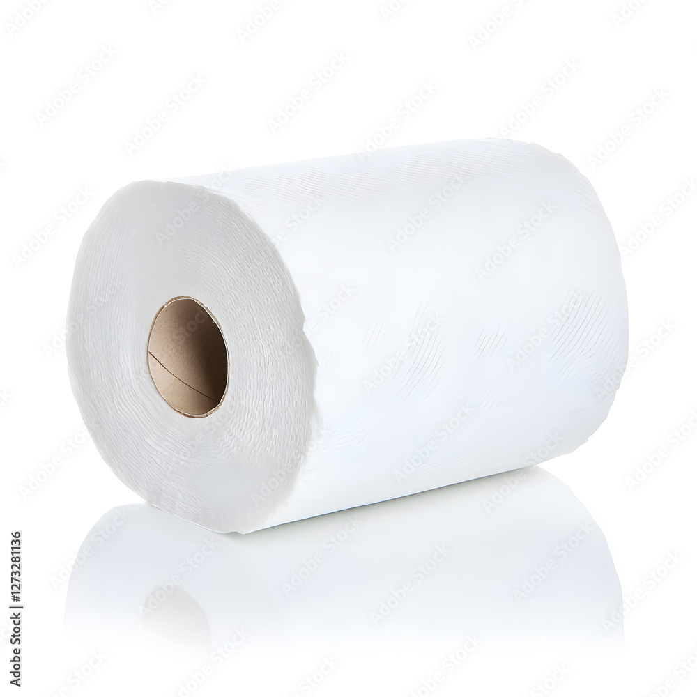 A roll of toilet paper isolated on white background A roll of toilet paper isolated on white background