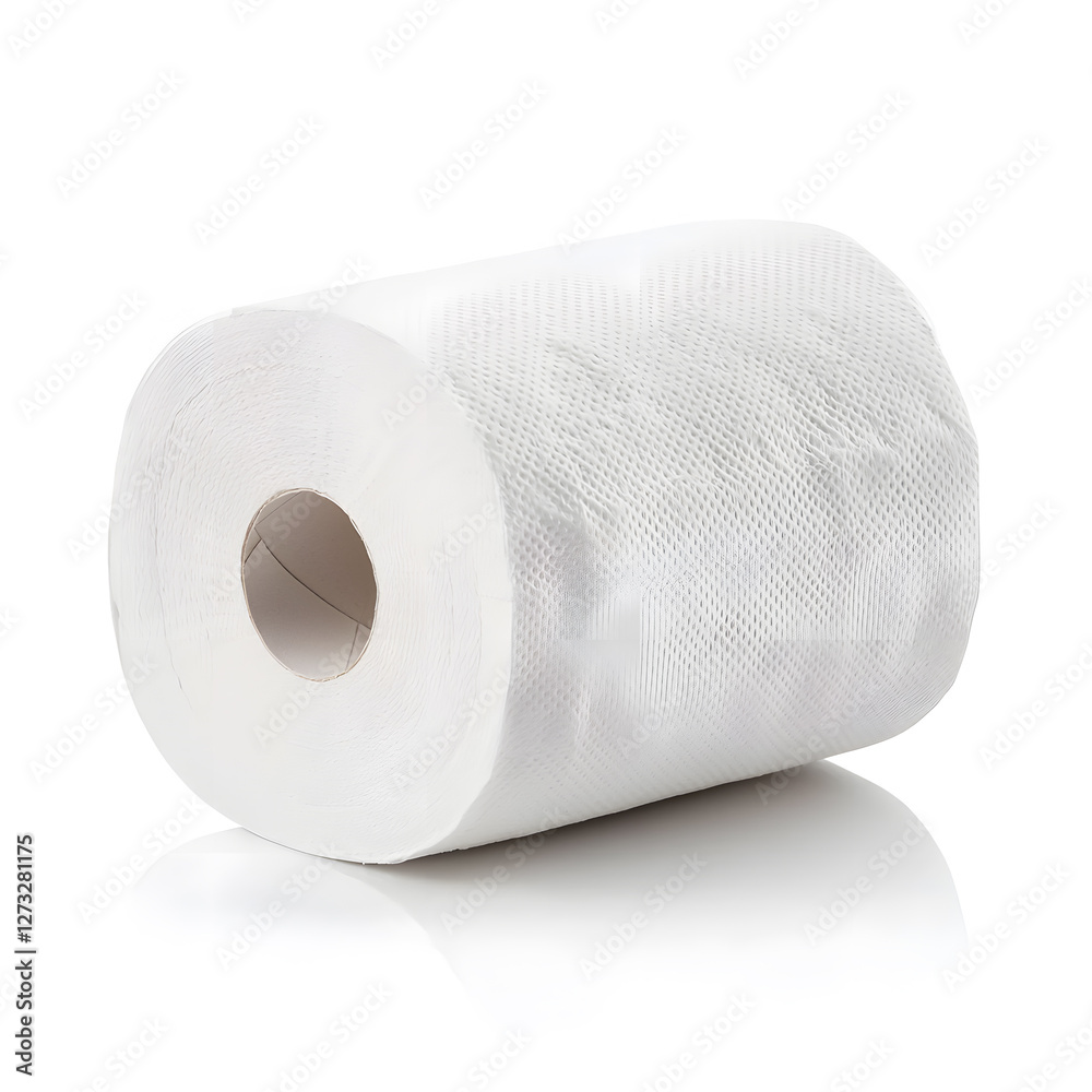 A roll of toilet paper isolated on white background A roll of toilet paper isolated on white background