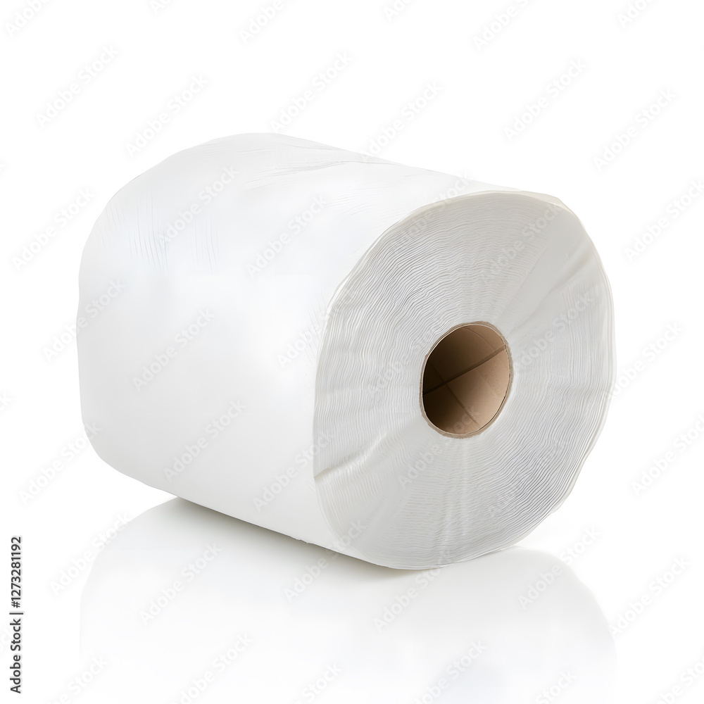 A roll of toilet paper isolated on white background