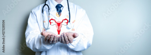 healthy female concept, uterus reproductive system, women's health, polycystic ovary syndrome, gynecological ovarian and cervical cancer.