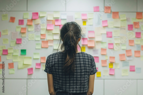 post its on the wall
