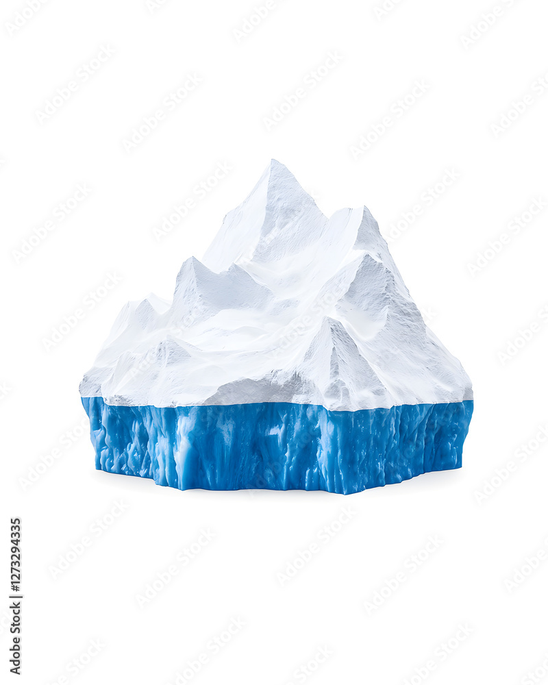 Obraz premium Massive isolated iceberg isolated on white background