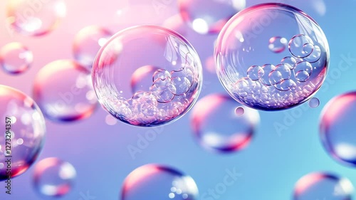 Wallpaper Mural Bubbles Floating in Colorful Water Create Dreamy Atmosphere with Transparent Reflections and Light, Enhancing Scenes Vibrant Appeal and Evoking Sense of Wonder. Torontodigital.ca
