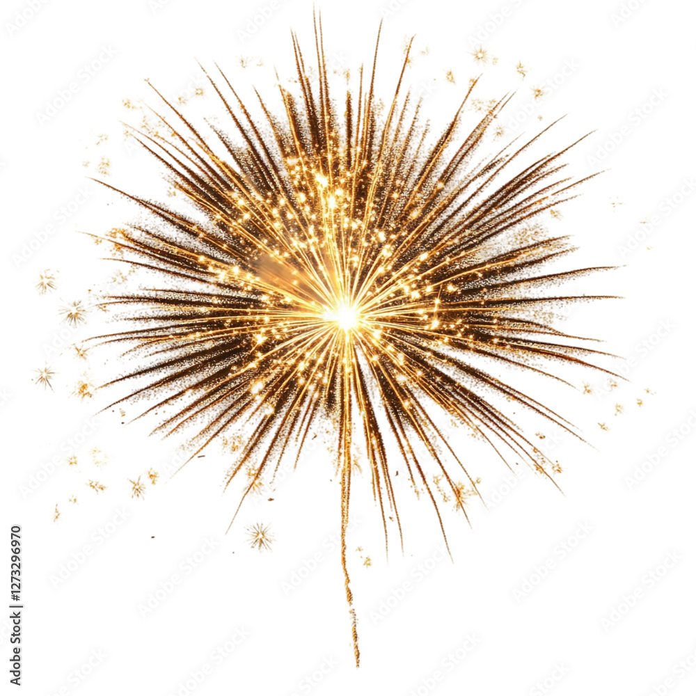 Obraz premium Golden Fireworks Explosion Abstract Art Design,