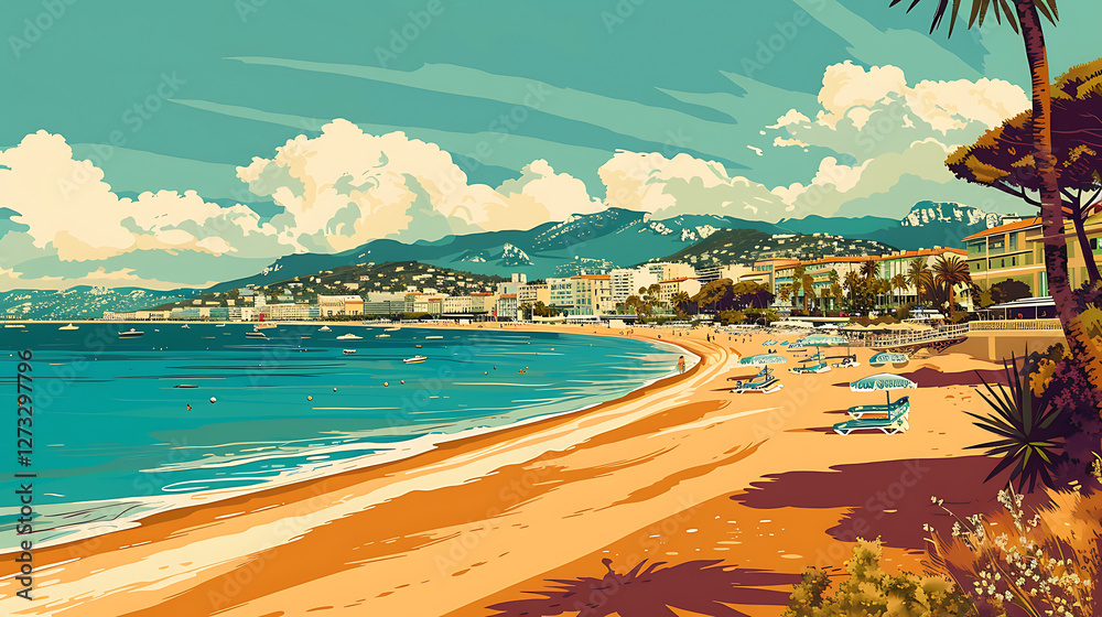 Naklejka premium illustration of cannas america poster