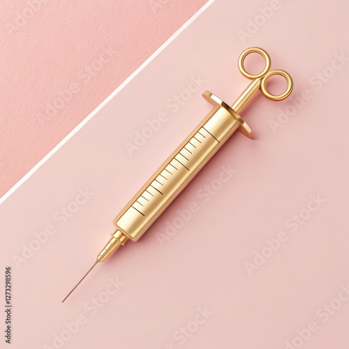 Gold Syringe Charm: Vintage Medical Jewelry