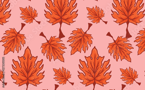 seamless pattern with autumn leaves
