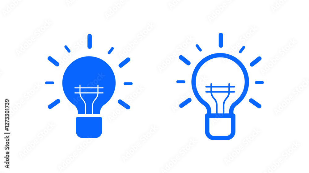 Stylish Light Bulb Icons for Modern Design Stylish Light Bulb Icons for Modern Design