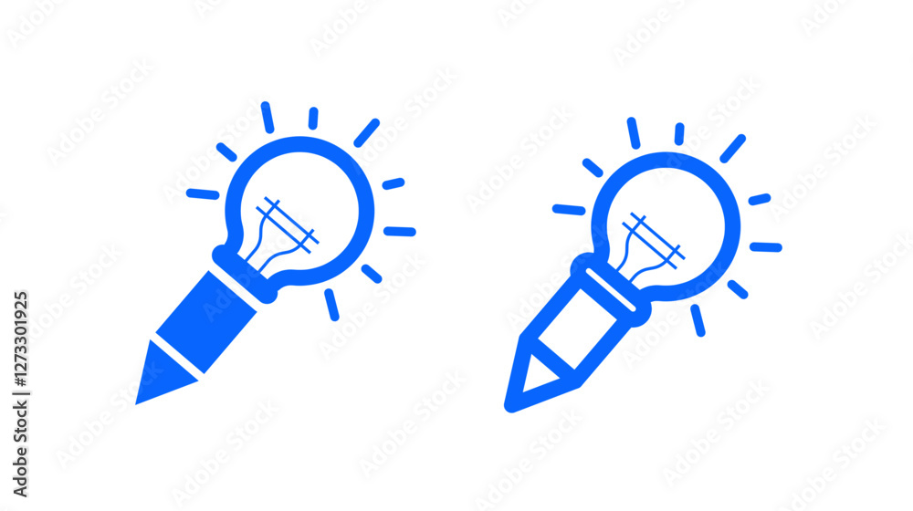 Innovative LED Light Bulb Concept Sketches Icon Innovative LED Light Bulb Concept Sketches Icon
