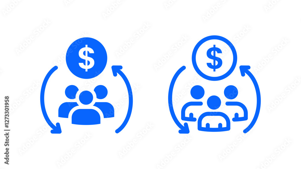 Dynamic Money Exchange Icon Set for Financial Services Dynamic Money Exchange Icon Set for Financial Services