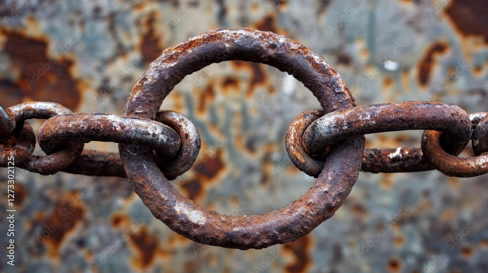 Rusty chain links together strong strength. Rusty chain links together strong strength.