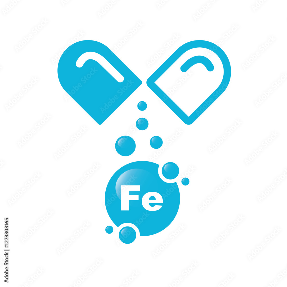Minerals Iron Fe and Vitamin for health. Minerals Iron Fe and Vitamin for health.