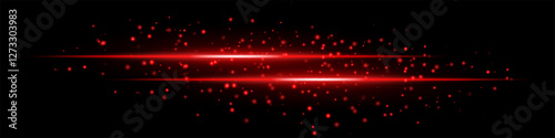 Dual red laser beams with glowing energy particles on a dark background. The scattered sparks create a futuristic, sci-fi effect, perfect for digital art, space themes, and high-tech visual designs.