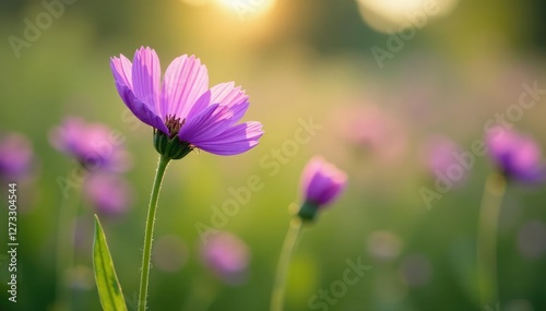 Purple cornflower petals swaying gently in the breeze, purple, wind, meadow