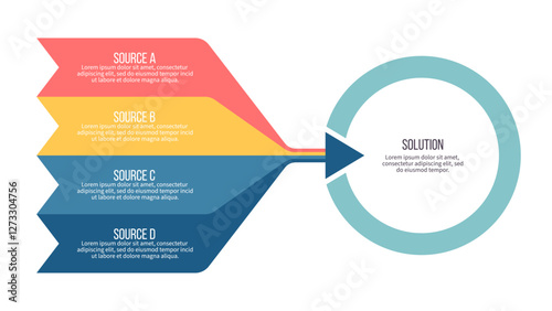 Business infographic template. Goal chart with 4 options, steps. Vector chart.
