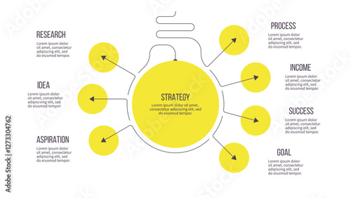 Business infographic template. Idea chart with 7 options, steps. Vector chart.