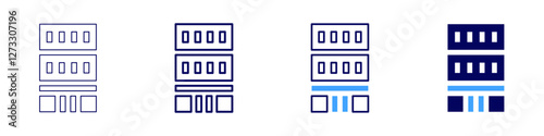 Office floor plan icon in 4 different styles. Thin Line, Line, Bold Line, Duotone. Duotone style. Editable stroke