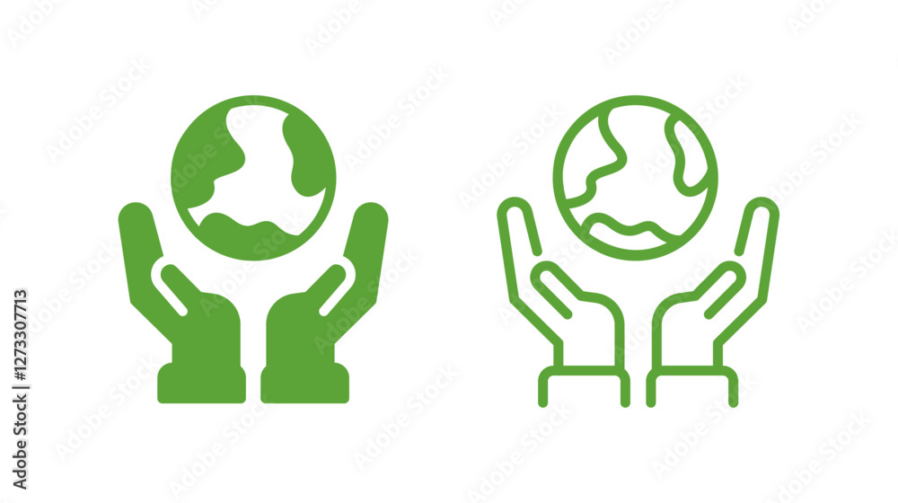 Creative Earth Holding Icon for Sustainability Creative Earth Holding Icon for Sustainability
