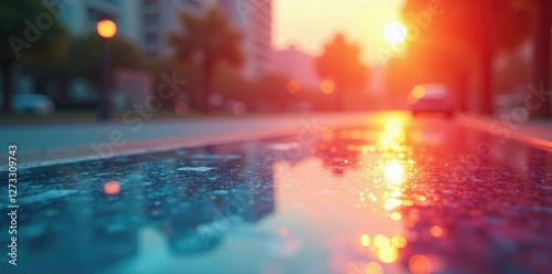 Sunlight reflects off the smooth surface of polycarbonate, shine, mirror-like