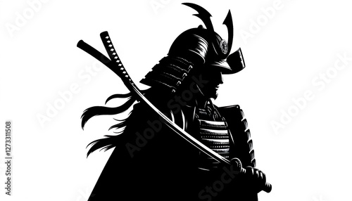 Samurai icon in black