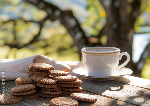 food photography French sweet cocoa cookies, color 2025