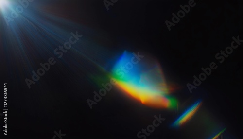 レンズフレア 光 太陽 虹 色彩 輝き 反射 屈折 ぼかし 玉ボケ 滲み 幻想的 抽象的 眩しい 暖かい キラキラ 透過 光芒 陽光