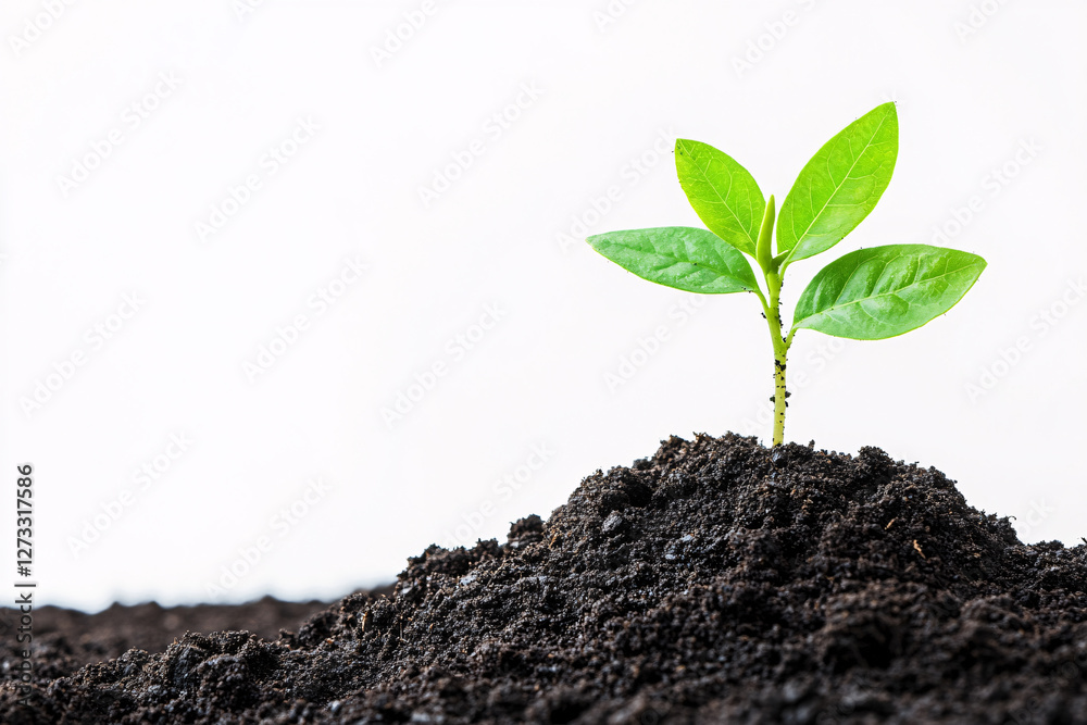 Naklejka premium young plant in soil