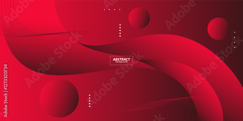 Red geometric business banner design on background. Creative banner design with wave shape and lines as template. Simple horizontal banner. Vector Eps10