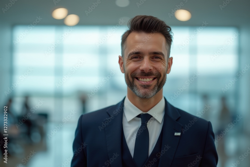 Head and shoulders Portrait of an elegant stylish Macedonian 50 years old male flight attendant in uniform. Head and shoulders Portrait of an elegant stylish Macedonian 50 years old male flight attendant in uniform.
