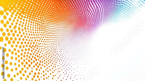 Wallpaper Mural Vibrant abstract halftone pattern with gradient colors and dynamic wave effect on a white background Torontodigital.ca